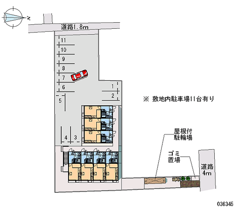 レオパレス比叡尾 月極駐車場