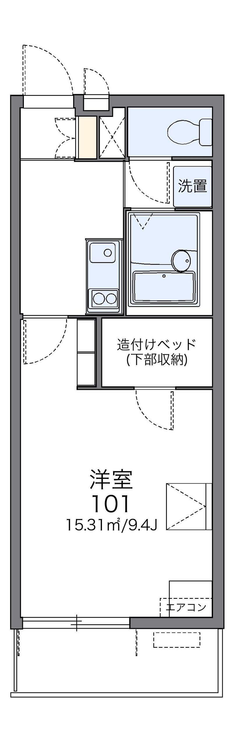 レオパレスフライハイト 間取図