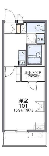 レオパレスフライハイト 間取り図