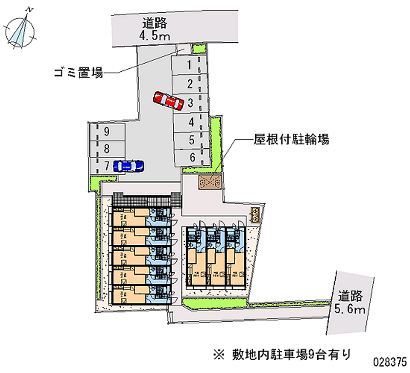 レオパレスパレット壱番館 月極駐車場