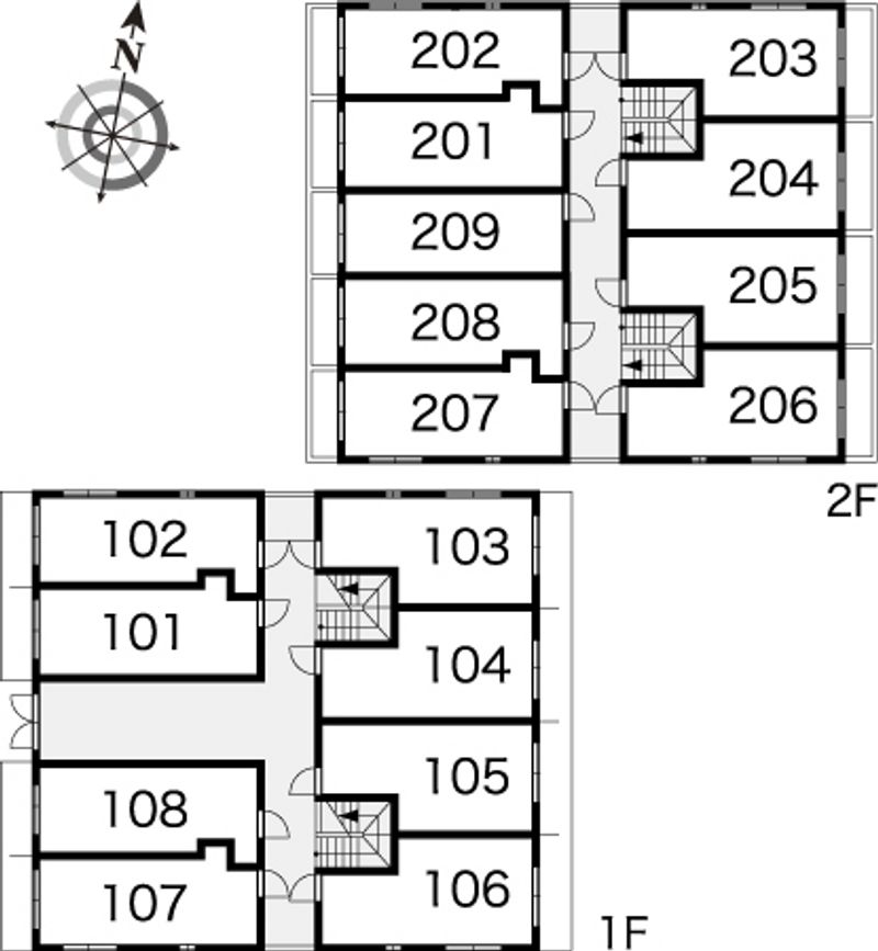 レオパレス砂子町 間取配置図