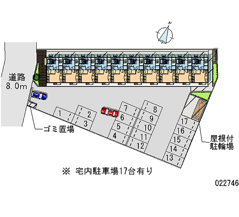 レオパレスウェーブトップ川花 月極駐車場