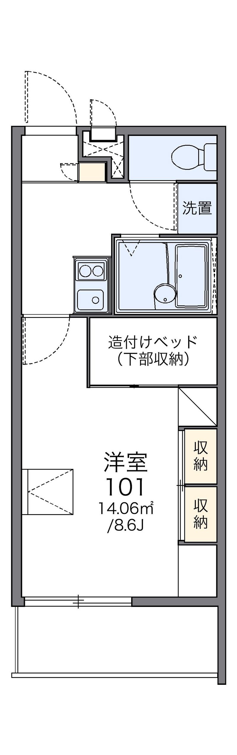 レオパレスナガヌマハラ 間取図