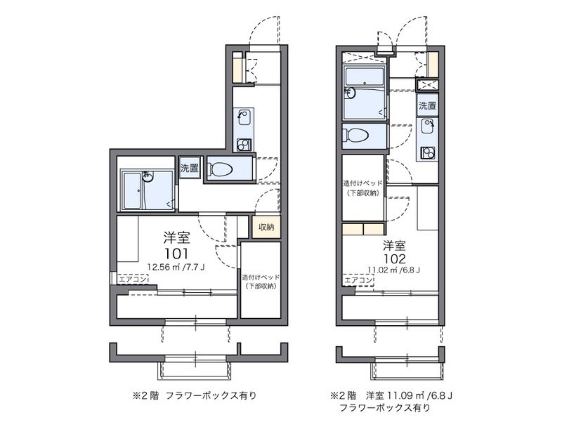 レオパレスホカリズ登戸 間取図