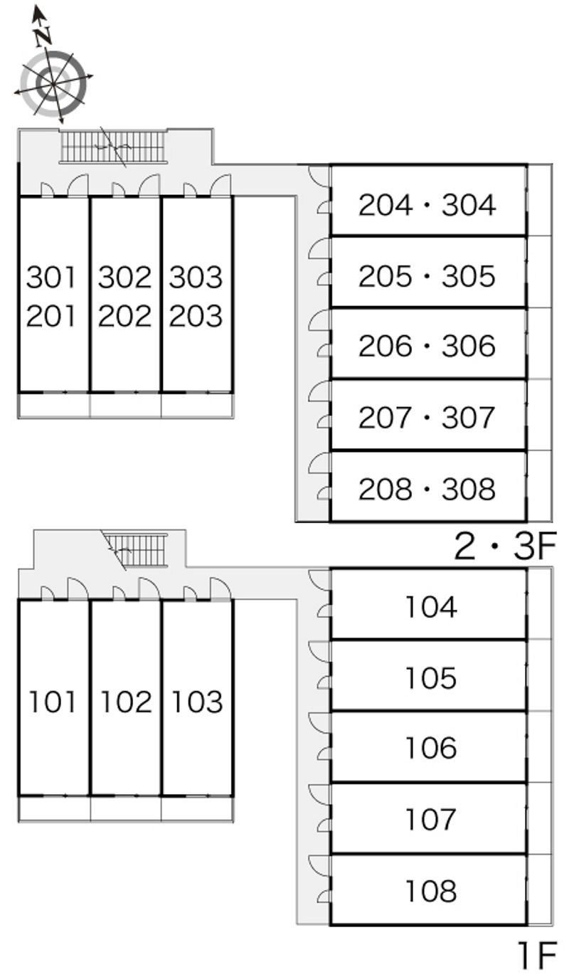 レオパレス三津屋 間取配置図