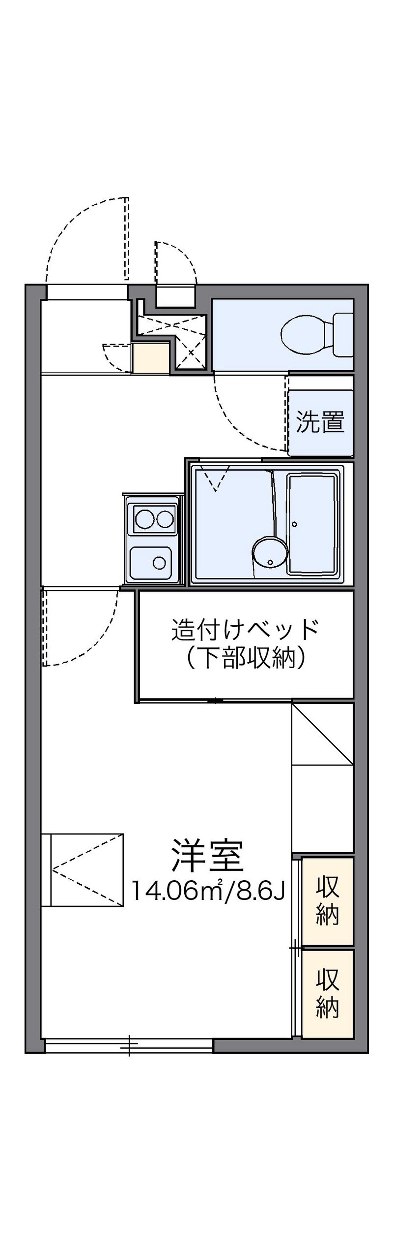 レオパレスシェソワ 間取図