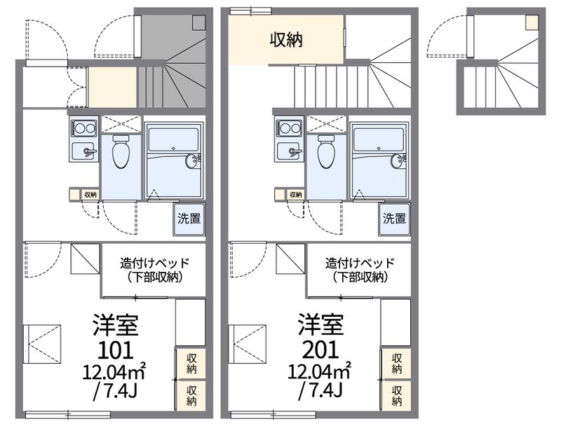 レオパレスプレミア北楠 間取図
