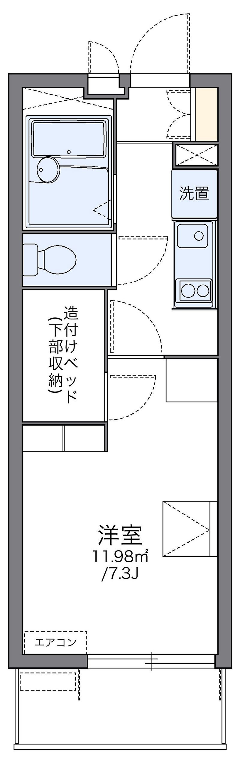 レオパレスフラッシュステージ 間取図