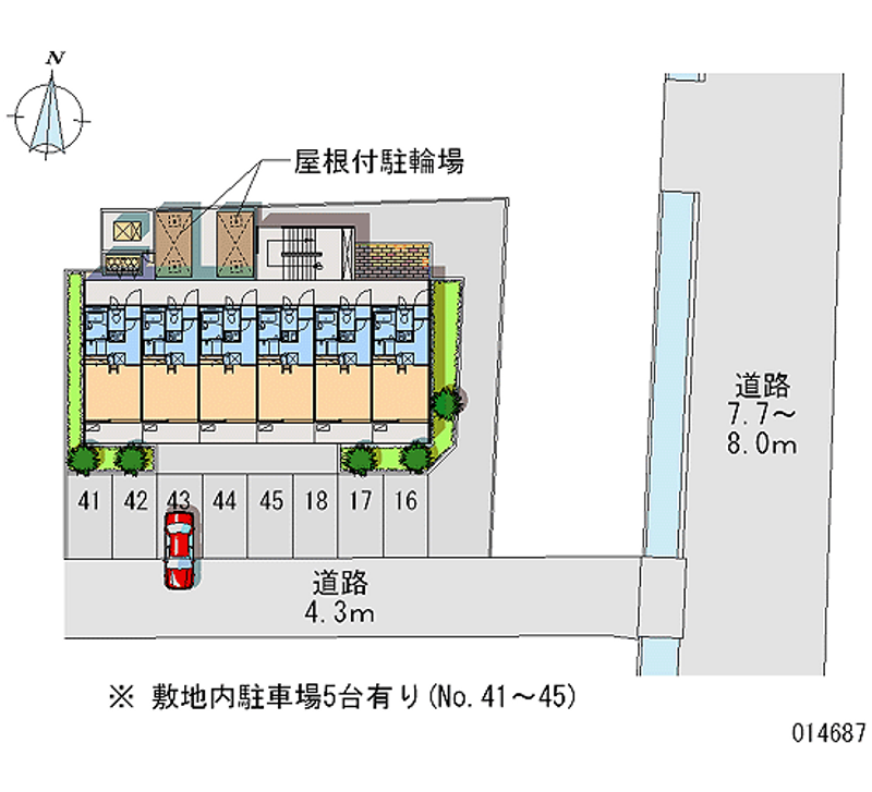 レオパレスドリームⅢ 月極駐車場