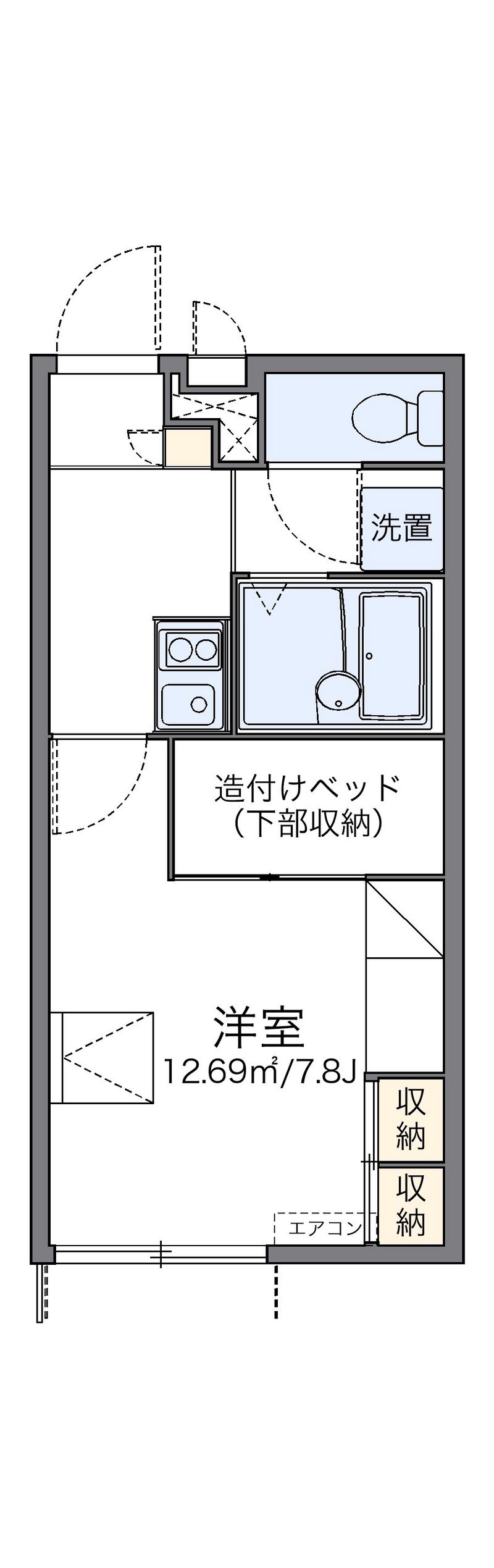 レオパレスリバーサイド虹 間取図