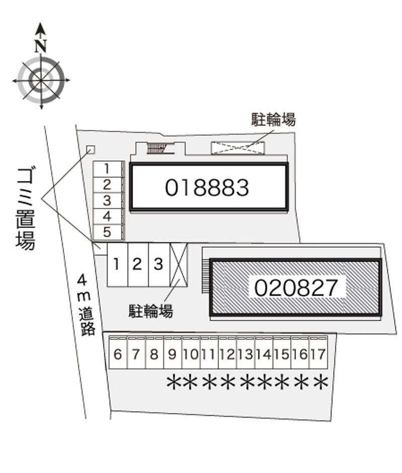 レオパレスアーバンアメニティー 配置図