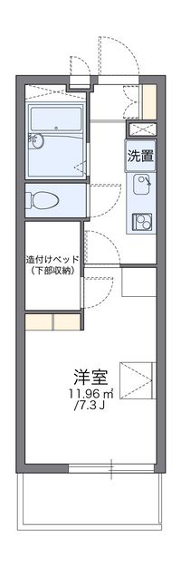 レオパレスリバーサイド天神 間取り図