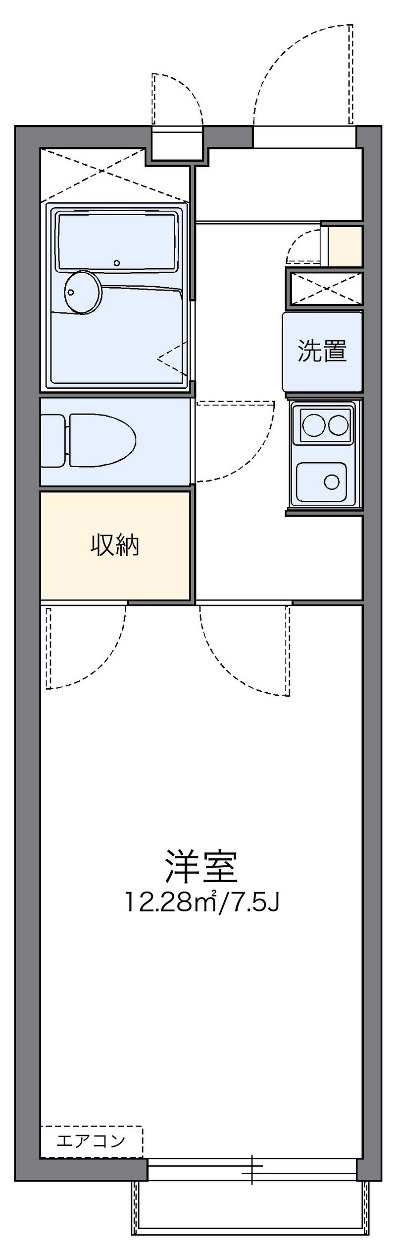 レオパレストサキ 間取図