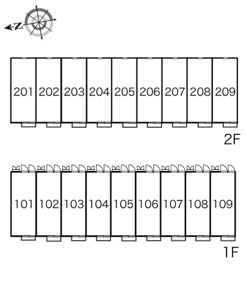 レオパレスリバーサイド下浜田Ⅱ 間取り配置図