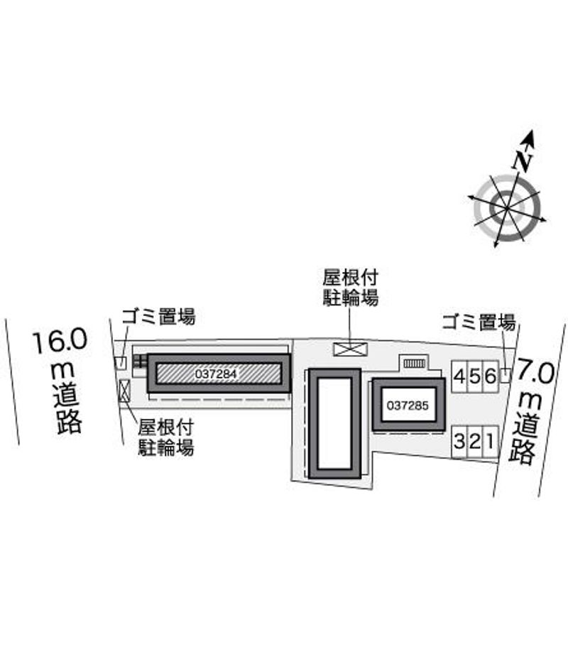 レオパレスハーバーサイドＷ棟 配置図