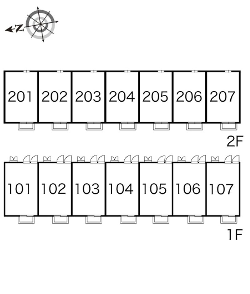 レオパレスＬＡ　ＶＩＴＡ山越 間取配置図