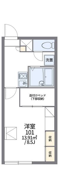 レオパレスバンフィー 間取り図