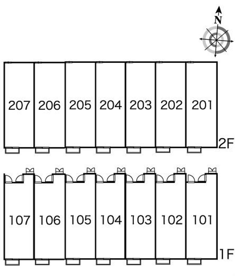 レオパレス四郎丸Ⅱ 間取配置図