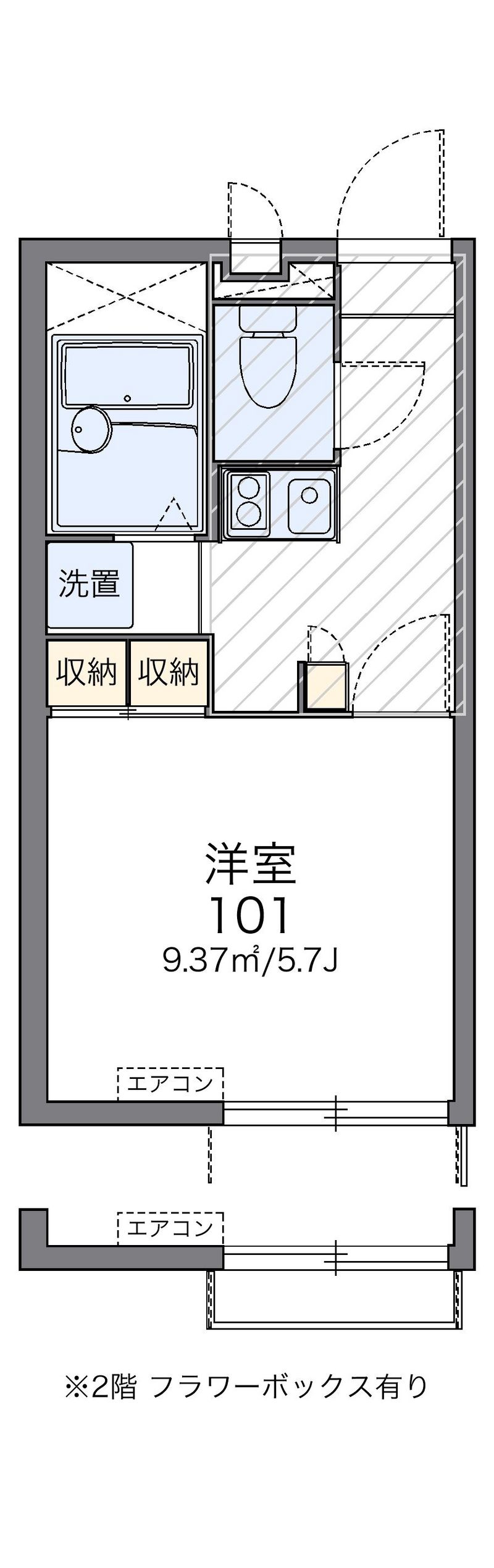 レオパレスフリーデ 間取図