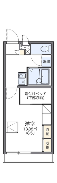 レオパレスステイブルー１２ 間取り図