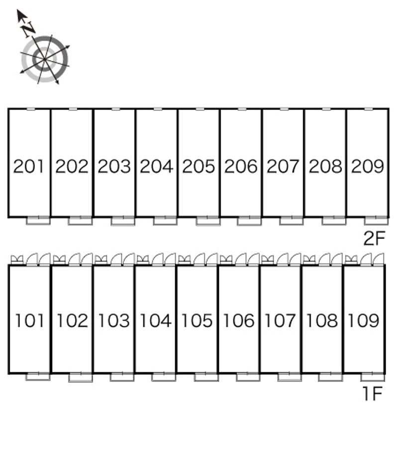 レオパレスフルールⅡ 間取り配置図