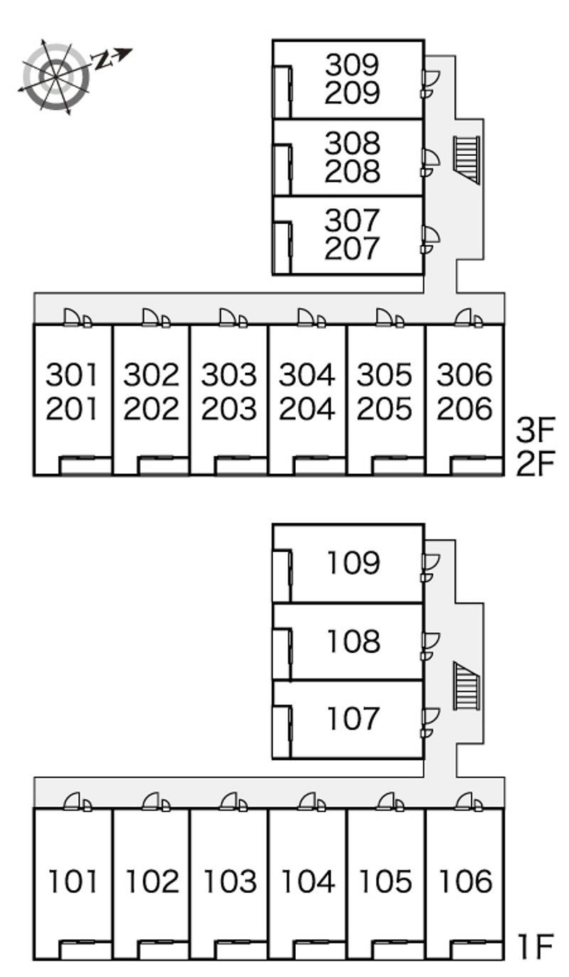 レオパレスノワール　Ⅱ 間取配置図