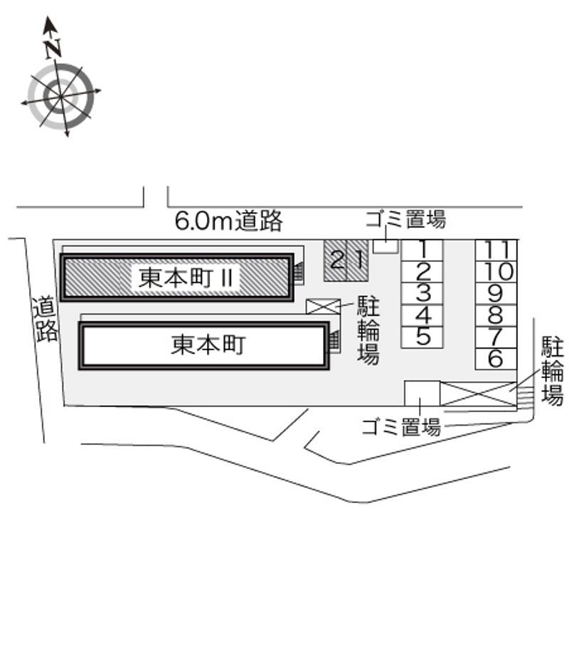 レオパレス東本町Ⅱ 配置図