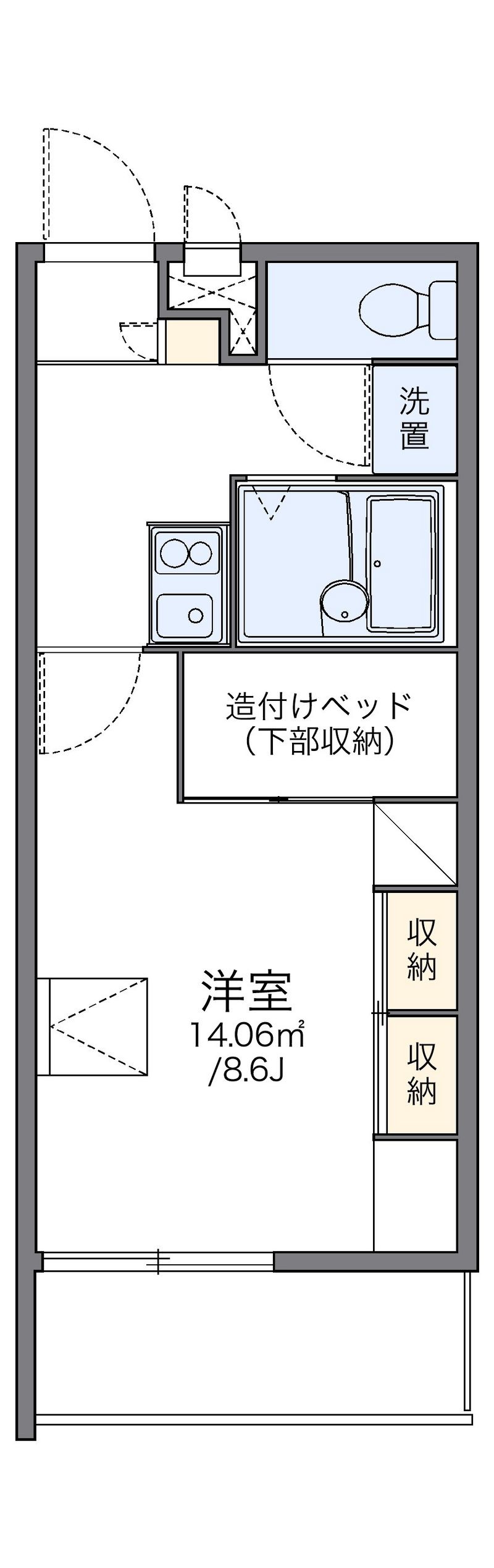 レオパレスアベニュー新涯 間取図