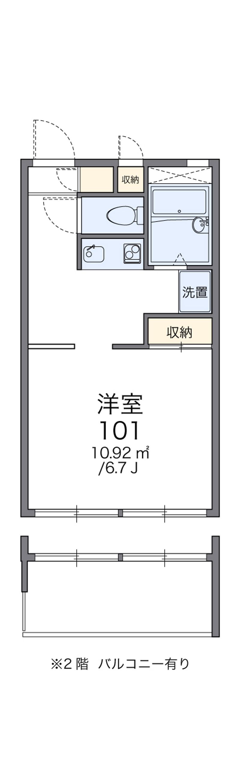 レオパレス二の宮Ａ 間取図