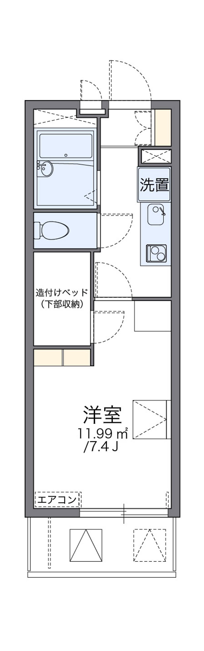 レオパレスボナール　Ｋ　Ｙ 間取図