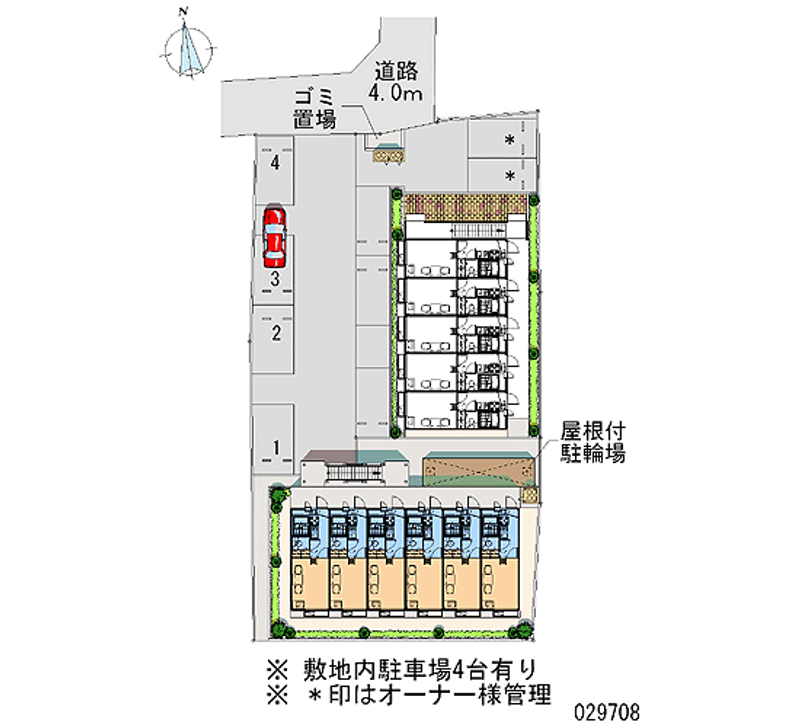 レオパレスヴィラ壱号館 月極駐車場