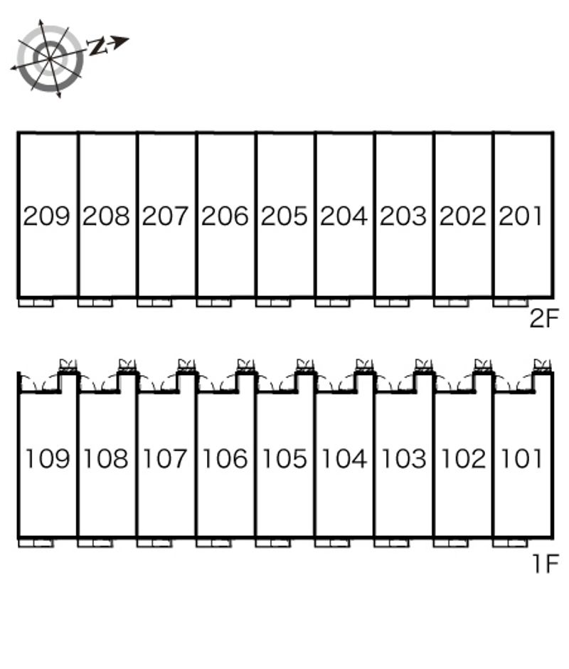 レオパレス藤の木Ⅱ 間取配置図
