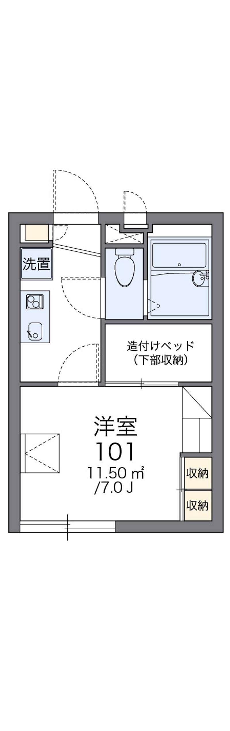 レオパレスグリーンガーデン町屋 間取図