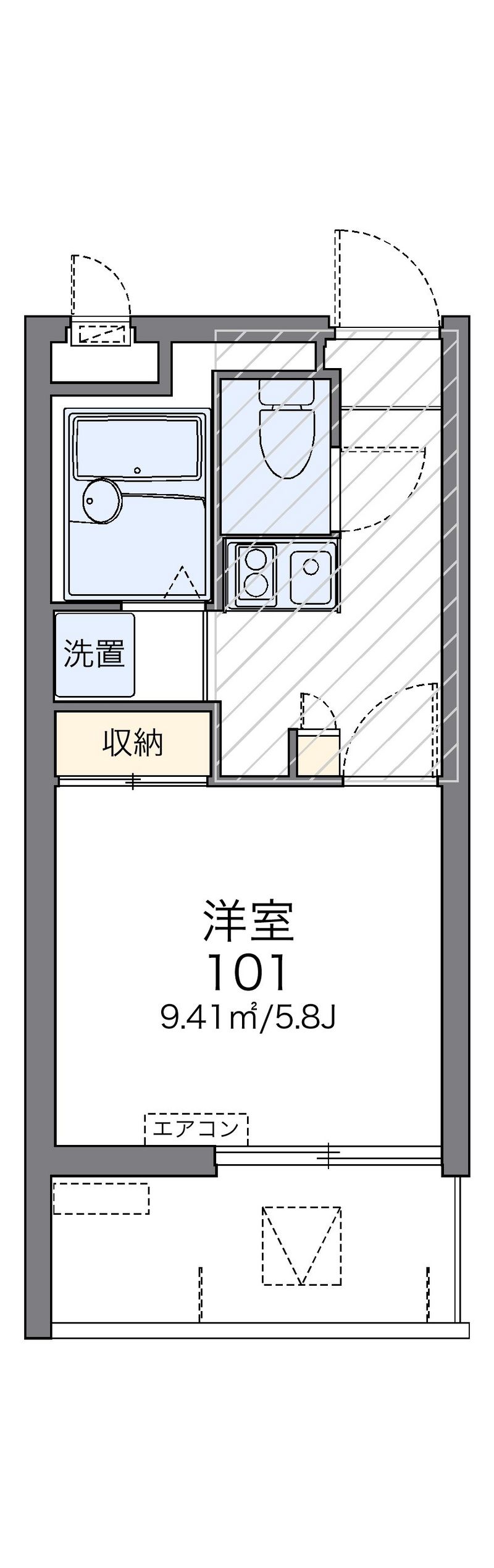 レオパレスギークニシムイ 間取図