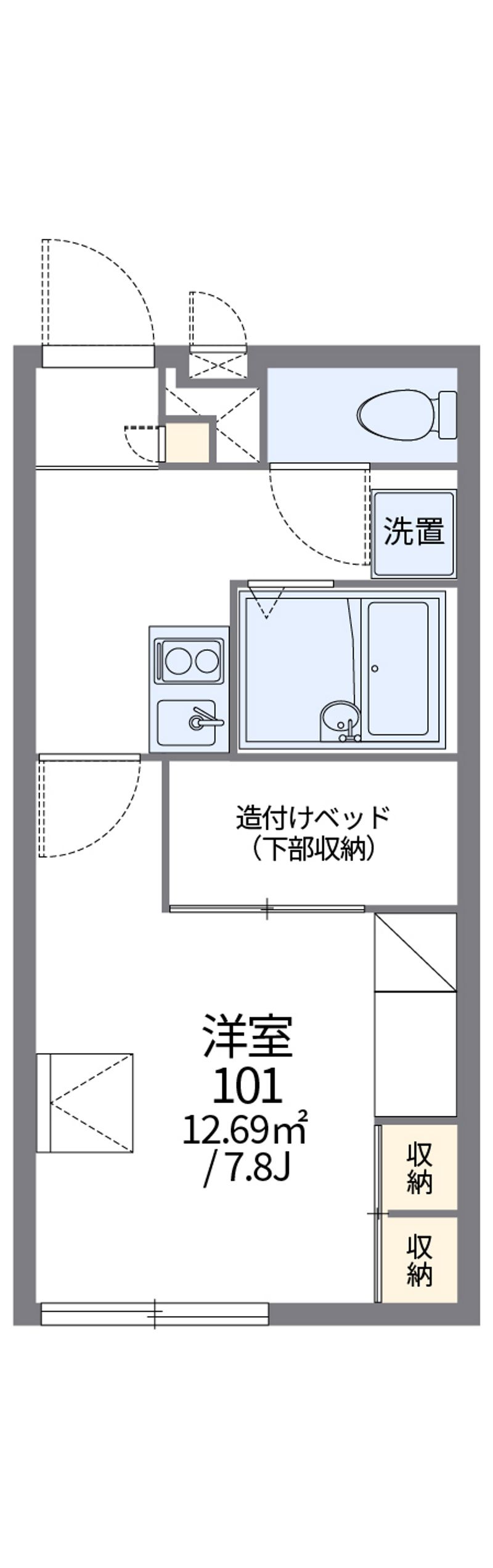 レオパレスサンマリン津 間取図