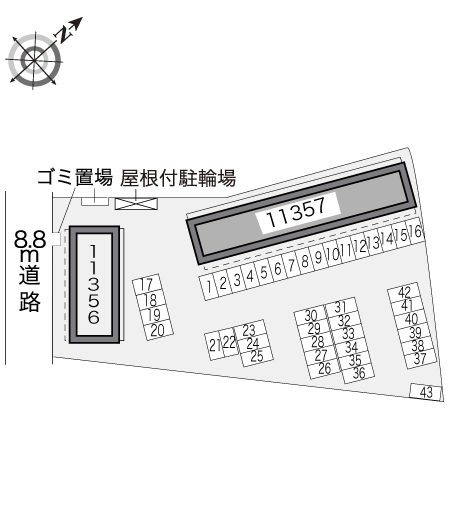 レオパレス21】レオパレスモリタⅡ（月極駐車場）