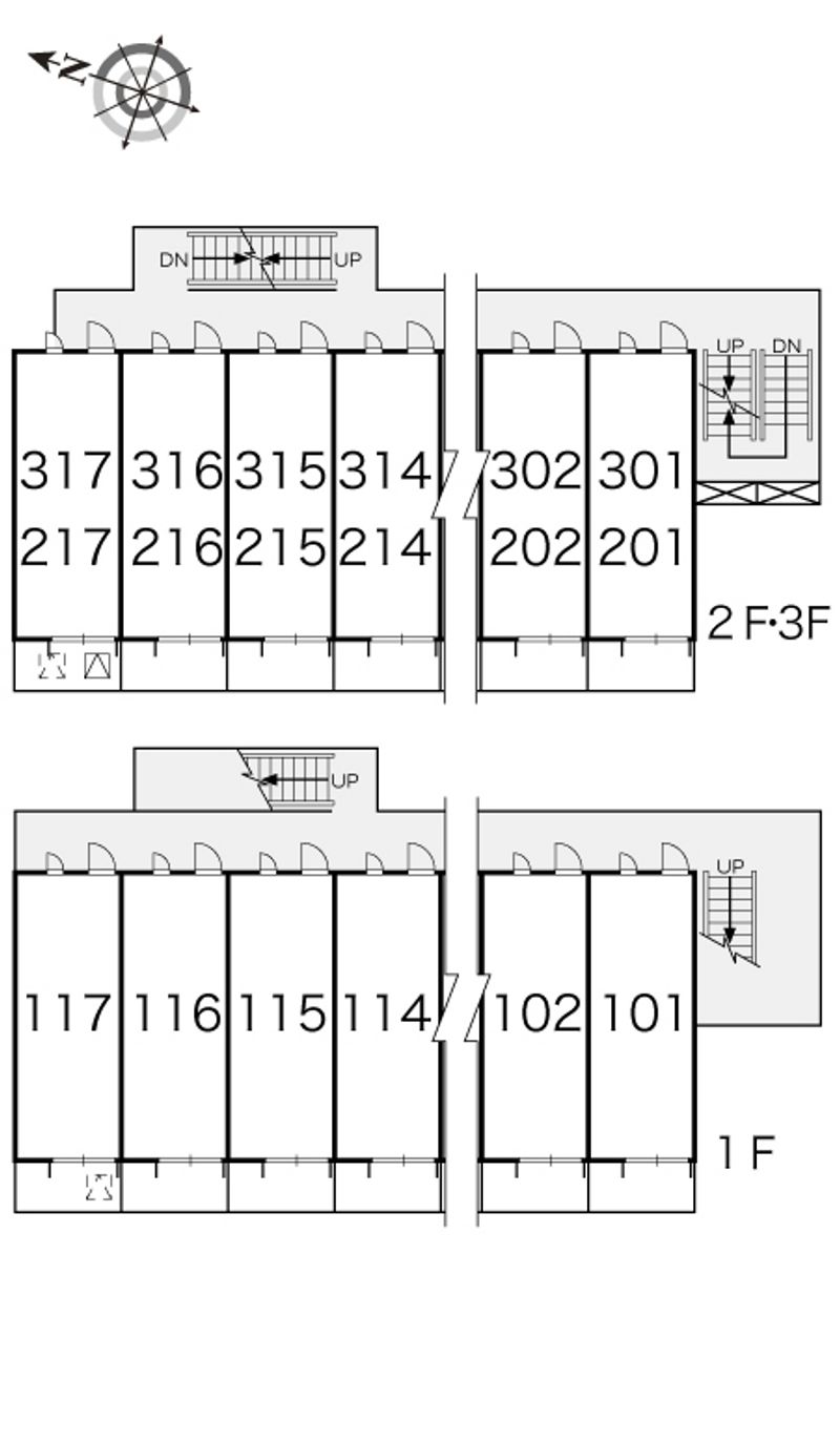 レオパレス河原城 間取配置図