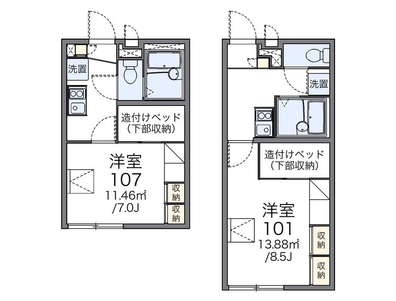レオパレスホーリーラブ 間取図