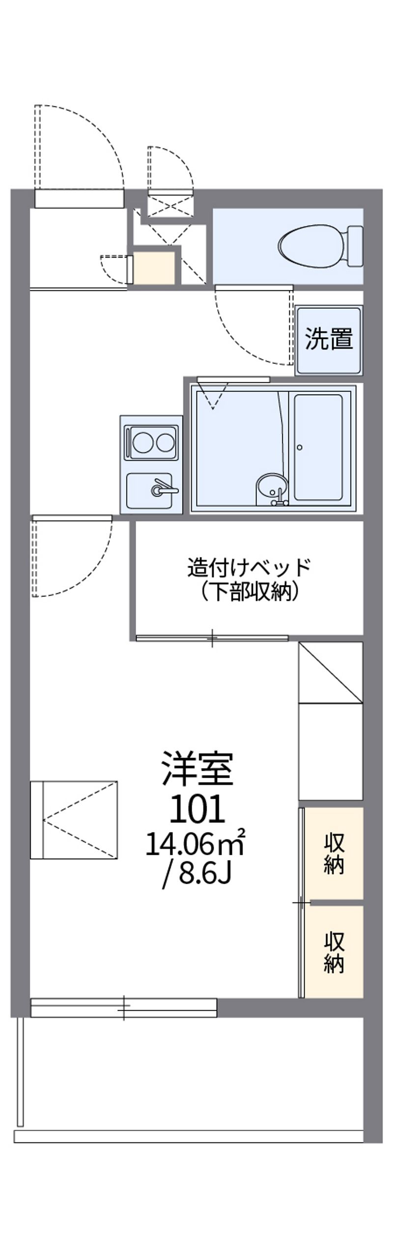 レオパレスサンコート学園前Ｂ 間取図
