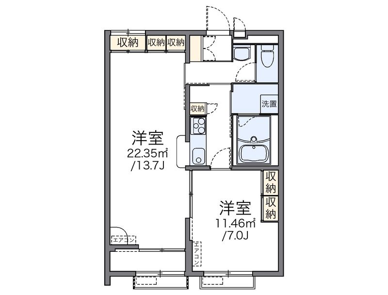 レオパレスアルタイルⅡ 間取図