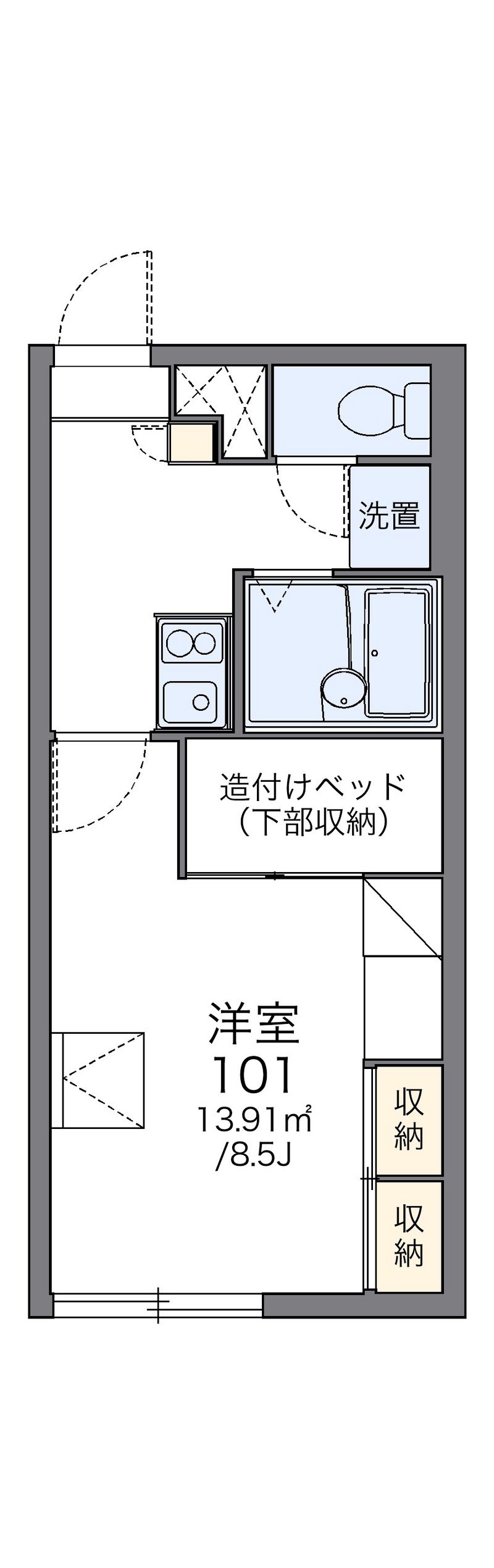 レオパレス鉢の木館 間取図