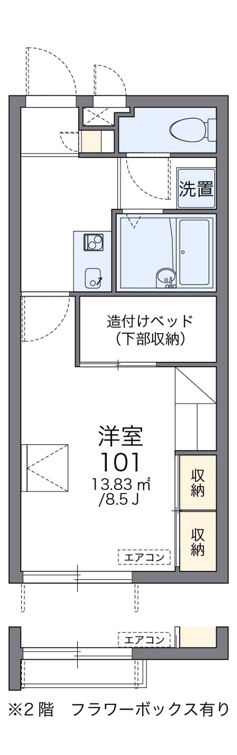 レオパレスサンクレスト我如古 間取図