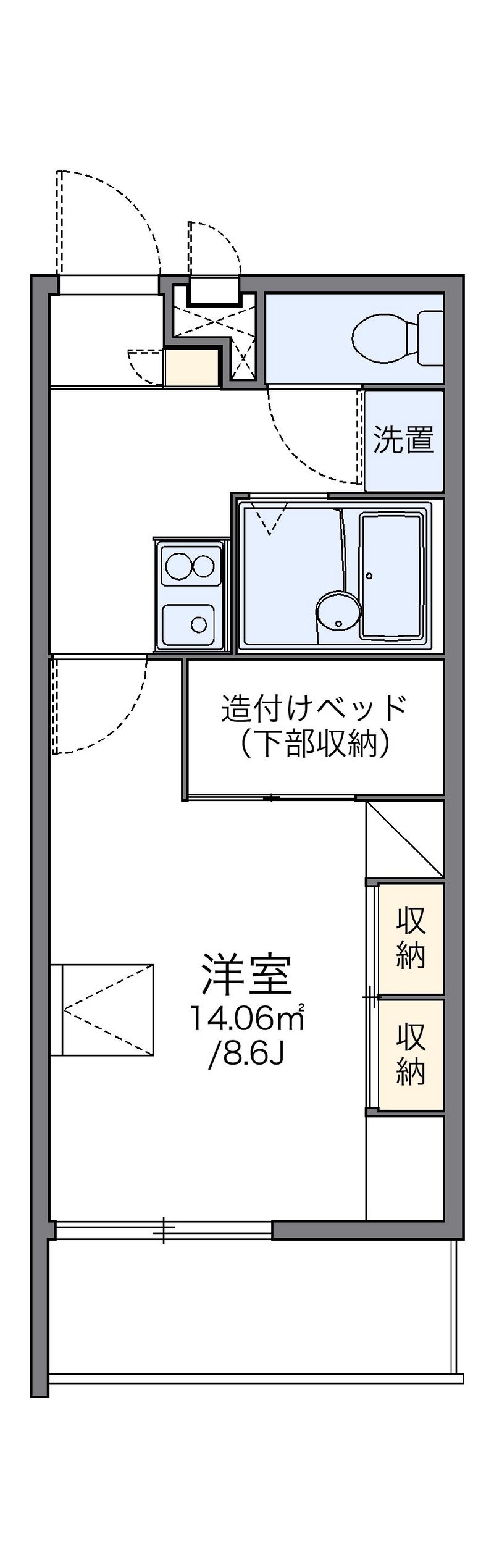 レオパレスプレノタートⅢ 間取図