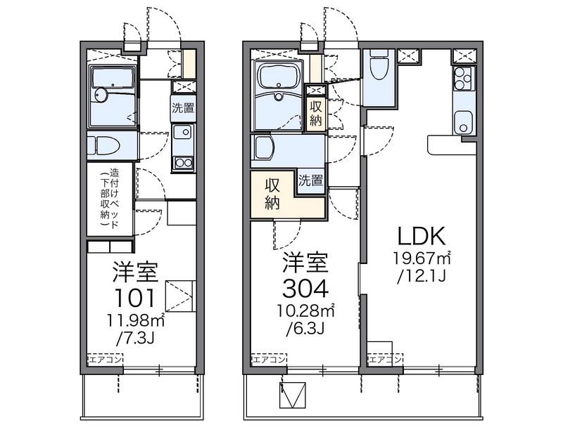 レオパレスプランドール稲城 間取図