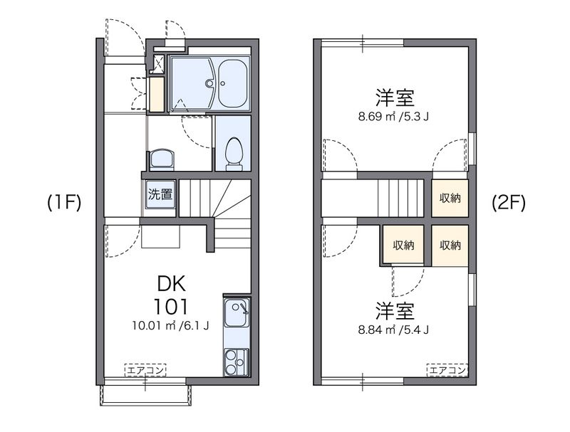 レオパレスベルヴィ旭ヶ丘 間取図