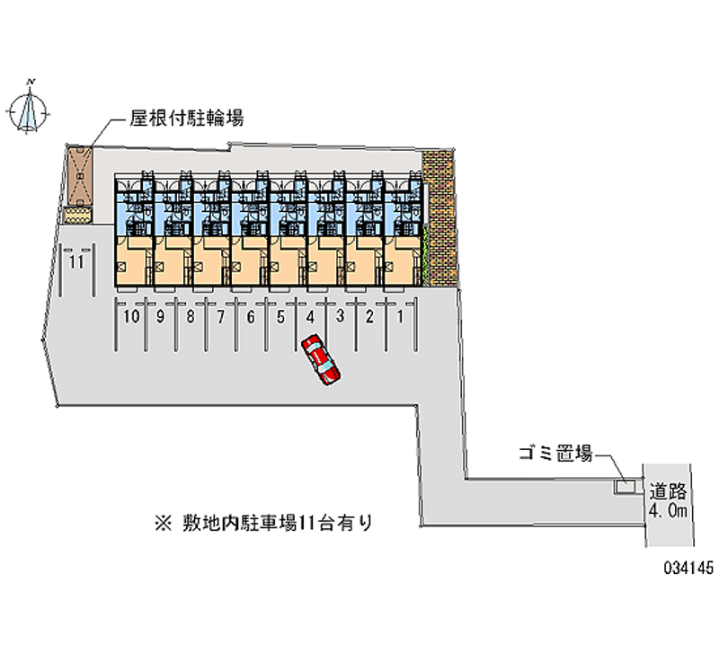 レオパレス長上 月極駐車場