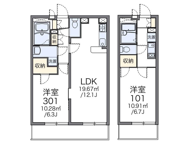 レオパレスエスペランサ扇 間取図