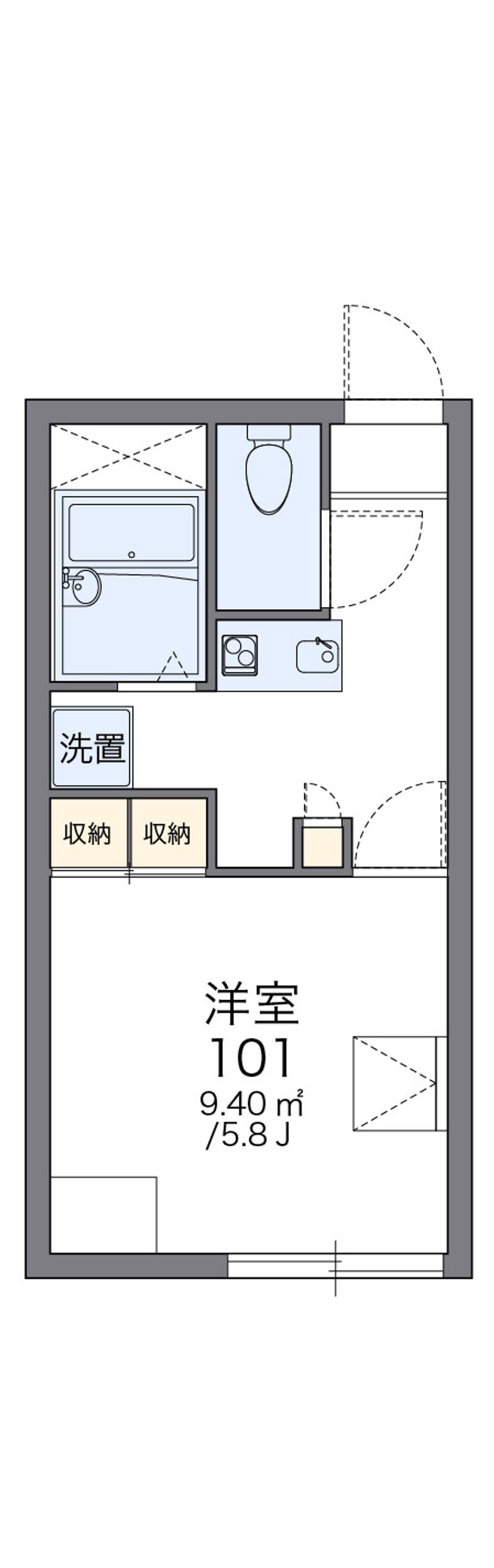 レオパレス大麻新町 間取図
