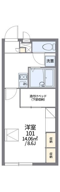 レオパレス第５ＦＵＫＵＹＡ 間取り図