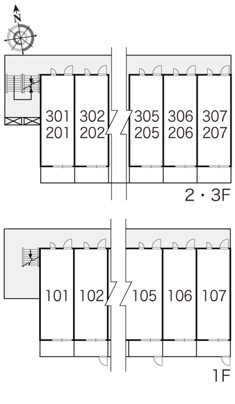 レオパレスＣＯＭＦＯＲＴひらのⅡ 間取配置図